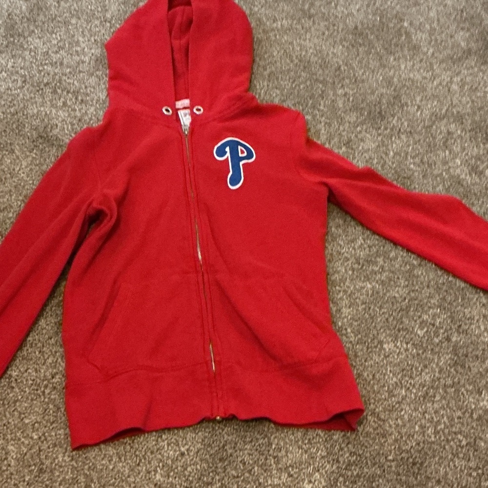PINK Victoria's Secret Red Kids Zip-Up Hoodie